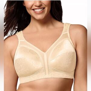 Playtex 18 Hour Ultimate Lift & Support Wireless Bra 4693 42DD Peach Floral NWT